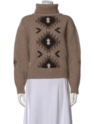 Pre-owned We Norwegians Wool Graphic Print Sweater In Neutrals