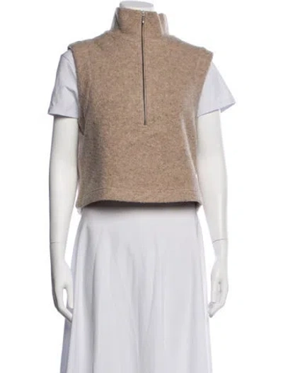 Pre-owned We Norwegians Wool Mock Neck Sweater In Neutrals