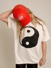 We The Babes Yin Yang Graphic Short Sleeve Tee In White
