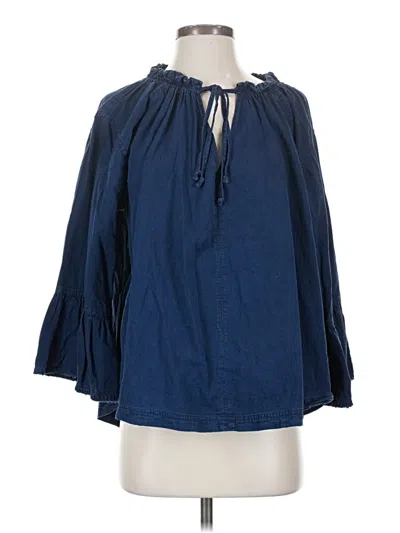 Pre-owned We The Free 3/4 Sleeve Blouse In Blue