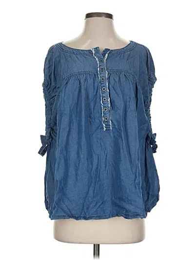 Pre-owned We The Free 3/4 Sleeve Blouse In Blue