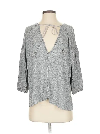 Pre-owned We The Free 3/4 Sleeve Blouse In Gray