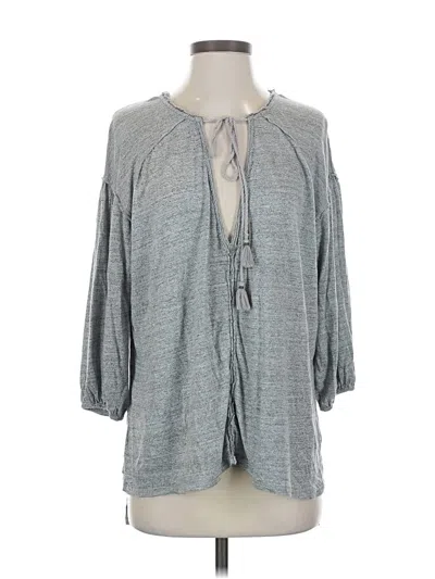 Pre-owned We The Free 3/4 Sleeve Blouse In Gray