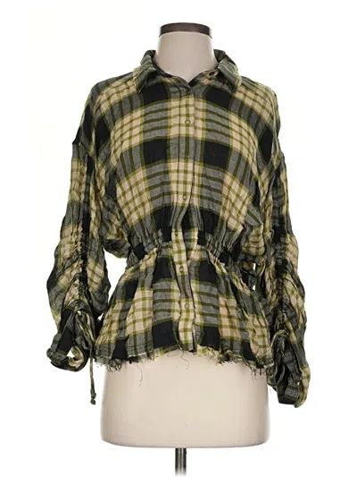 Pre-owned We The Free 3/4 Sleeve Blouse In Green