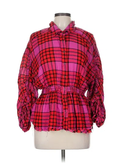 Pre-owned We The Free 3/4 Sleeve Blouse In Pink