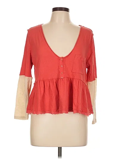 Pre-owned We The Free 3/4 Sleeve Blouse In Red