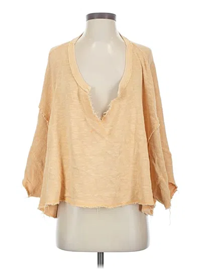 Pre-owned We The Free 3/4 Sleeve Blouse In Tan