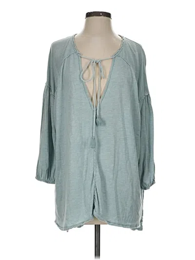 Pre-owned We The Free 3/4 Sleeve Blouse In Teal