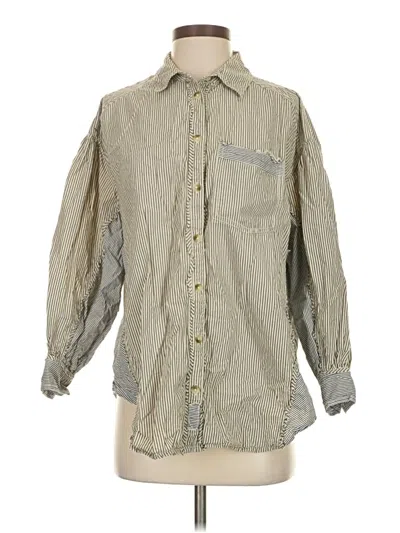 Pre-owned We The Free 3/4 Sleeve Button Down Shirt In Gray