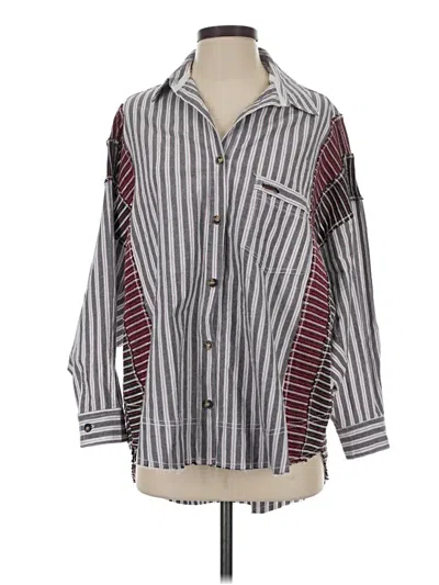 Pre-owned We The Free 3/4 Sleeve Button Down Shirt In Gray