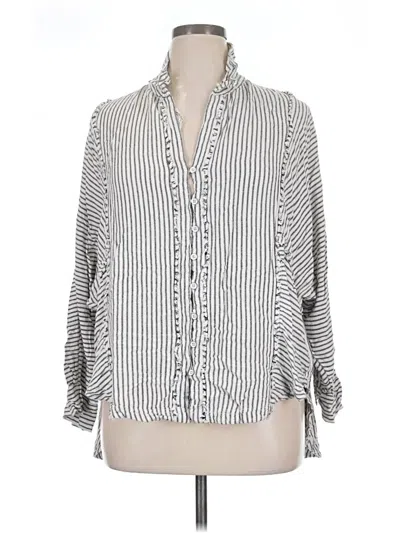 Pre-owned We The Free 3/4 Sleeve Button Down Shirt In Gray