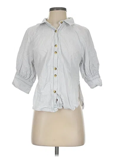 Pre-owned We The Free 3/4 Sleeve Button Down Shirt In Gray