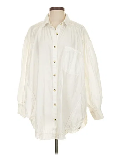 Pre-owned We The Free 3/4 Sleeve Button Down Shirt In White
