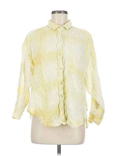 Pre-owned We The Free 3/4 Sleeve Button Down Shirt In Yellow