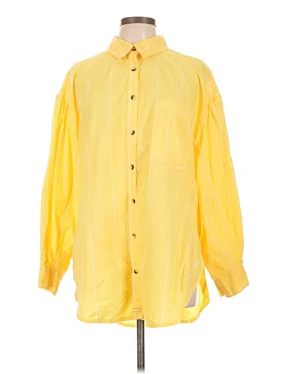 Pre-owned We The Free 3/4 Sleeve Button Down Shirt In Yellow
