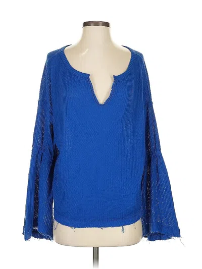Pre-owned We The Free 3/4 Sleeve T-shirt In Blue