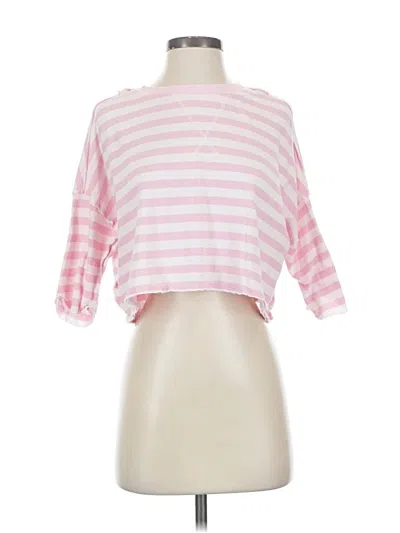 Pre-owned We The Free 3/4 Sleeve T-shirt In Pink