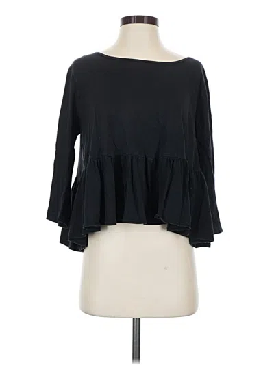 Pre-owned We The Free 3/4 Sleeve Top Black Boatneck Tops