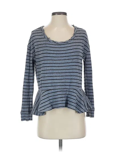 Pre-owned We The Free 3/4 Sleeve Top Blue Scoop Neck Tops