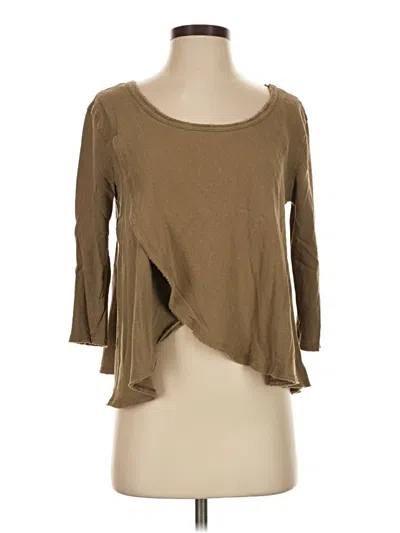 Pre-owned We The Free 3/4 Sleeve Top Brown Scoop Neck Tops