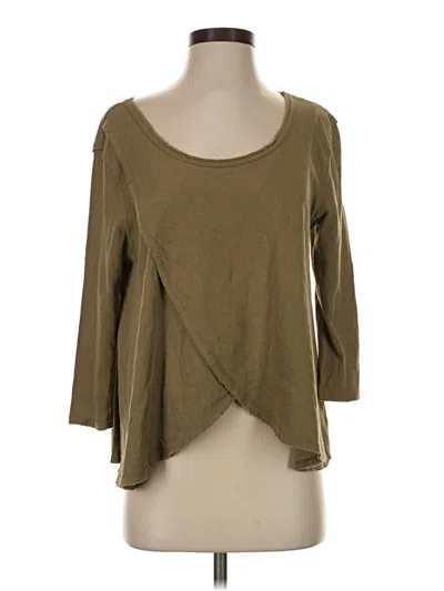 Pre-owned We The Free 3/4 Sleeve Top Brown Scoop Neck Tops