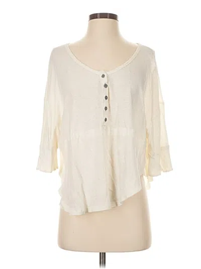 Pre-owned We The Free 3/4 Sleeve Top Ivory Keyhole Neckline Tops