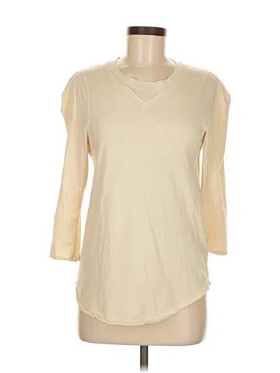 Pre-owned We The Free 3/4 Sleeve Top Ivory Scoop Neck Tops In White
