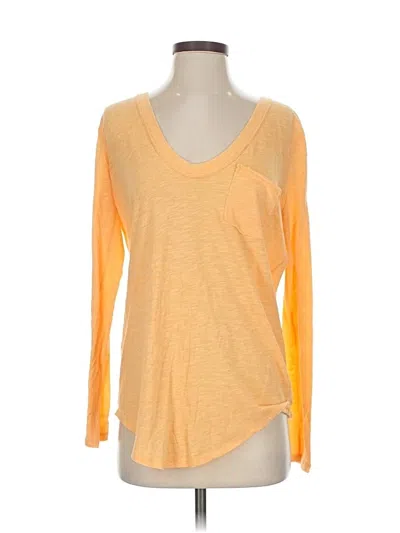 Pre-owned We The Free 3/4 Sleeve Top Yellow Scoop Neck Tops