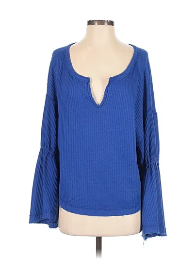 Pre-owned We The Free 3/4 Sleeve T-shirt In Blue