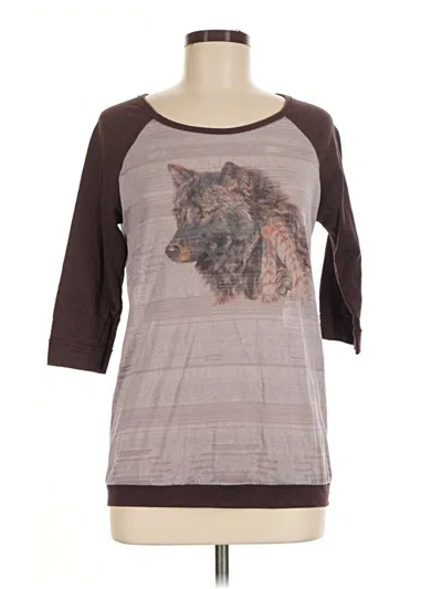 Pre-owned We The Free 3/4 Sleeve T-shirt In Brown