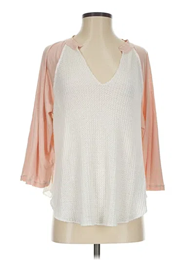Pre-owned We The Free 3/4 Sleeve T-shirt In Ivory