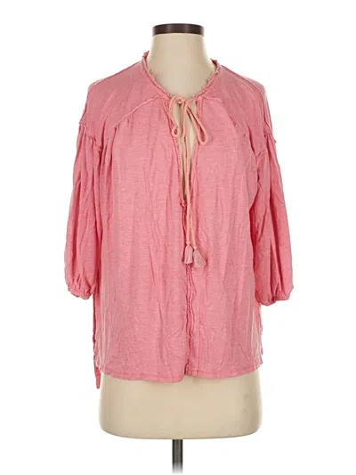 Pre-owned We The Free 3/4 Sleeve T-shirt In Pink