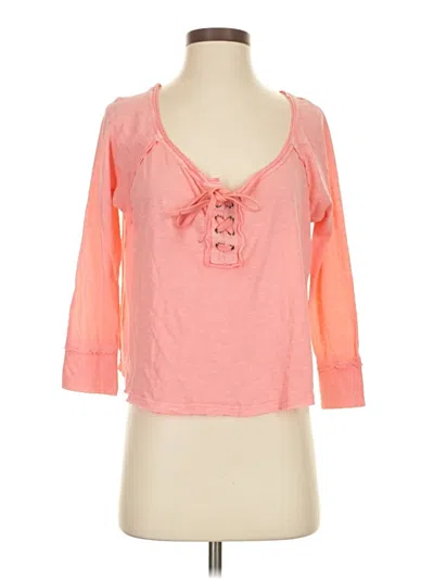 Pre-owned We The Free 3/4 Sleeve T-shirt In Pink