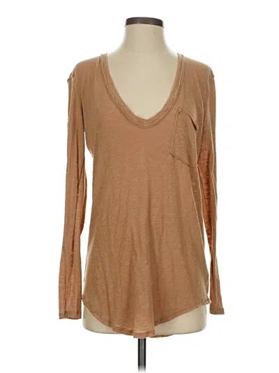 Pre-owned We The Free 3/4 Sleeve T-shirt In Tan