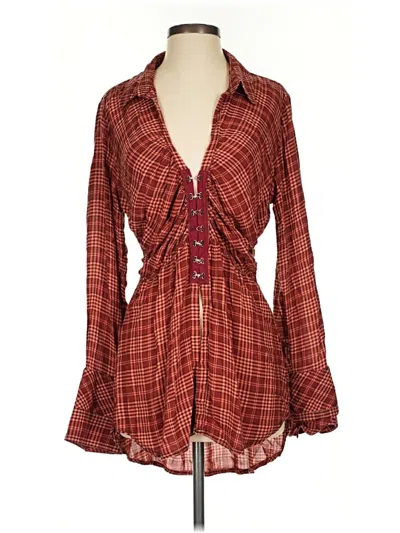 Pre-owned We The Free Casual Dress In Burgundy