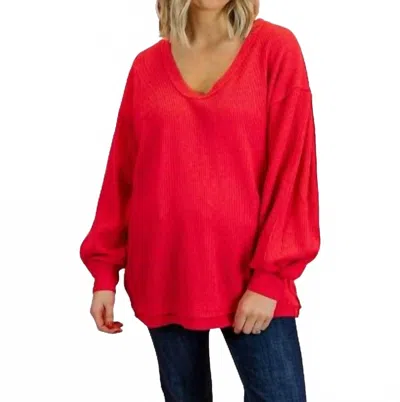 We The Free Coast To Coast Thermal Top In Rouged Cheeks In Pink