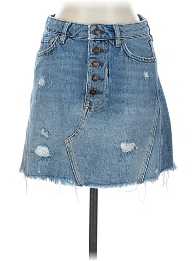 Pre-owned We The Free Denim Skirt In Blue