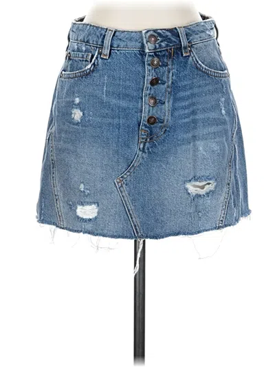 Pre-owned We The Free Denim Skirt In Blue