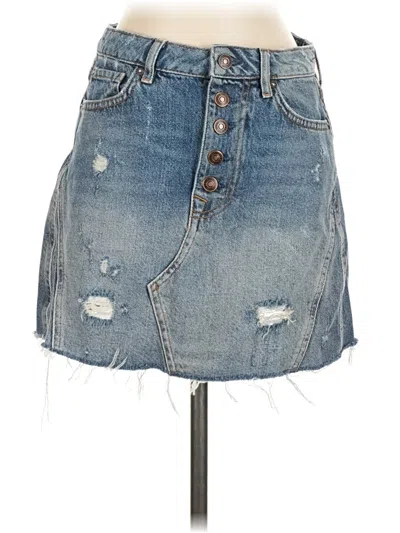 Pre-owned We The Free Denim Skirt In Blue