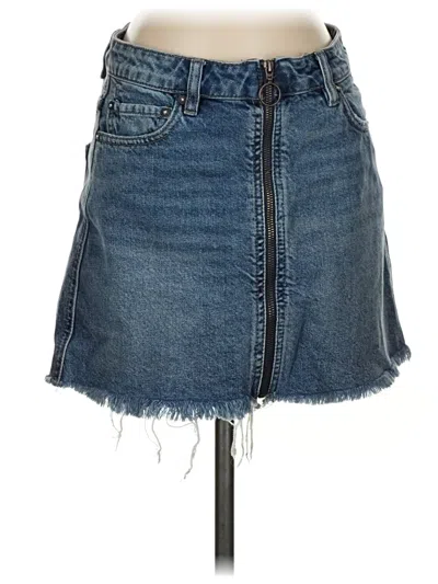 Pre-owned We The Free Denim Skirt In Blue
