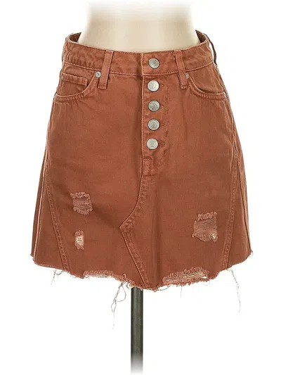 Pre-owned We The Free Denim Skirt In Brown