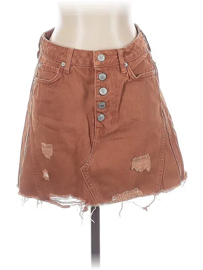 Pre-owned We The Free Denim Skirt In Brown
