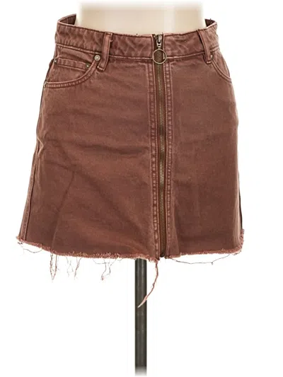 Pre-owned We The Free Denim Skirt In Brown
