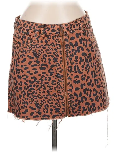 Pre-owned We The Free Denim Skirt In Brown