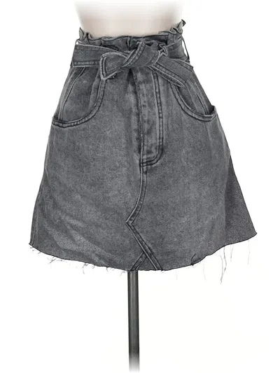 Pre-owned We The Free Denim Skirt In Gray