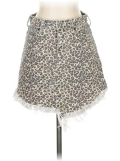 Pre-owned We The Free Denim Skirt In Gray