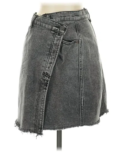 Pre-owned We The Free Denim Skirt In Gray
