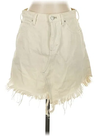 Pre-owned We The Free Denim Skirt In Ivory