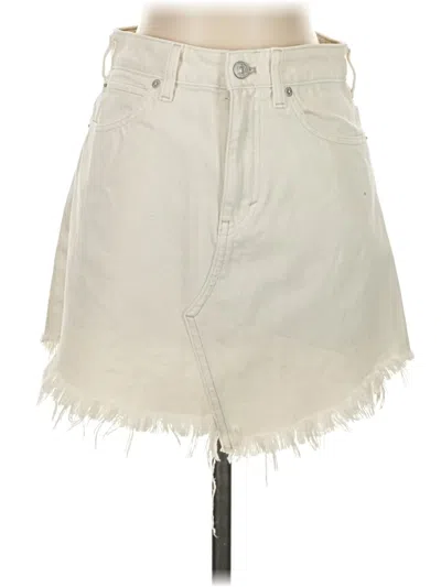 Pre-owned We The Free Denim Skirt In Ivory