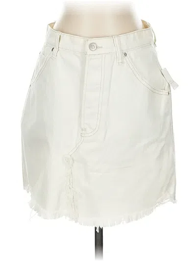 Pre-owned We The Free Denim Skirt In White
